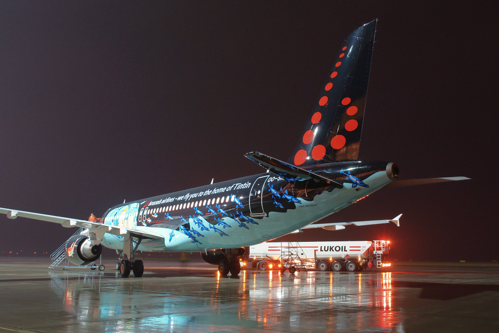 Airbus A320-200 OO-SNB, Brussels Airlines ( BEL / SN ), New Tintin Livery, Ostrava ( OSR / LKMT ), 14.03.2015