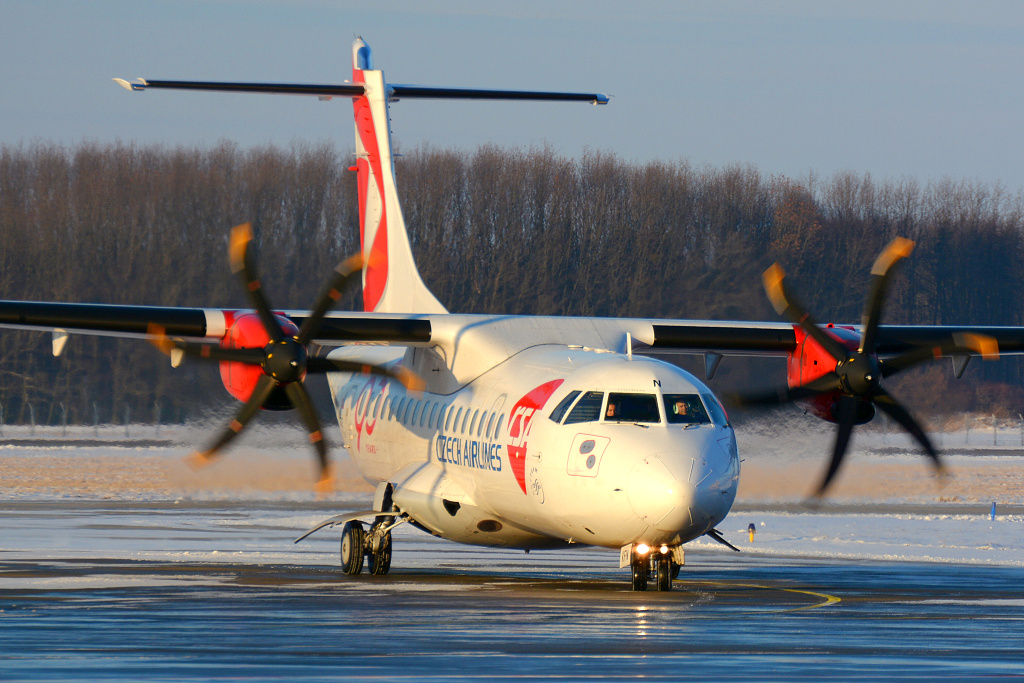 ATR42-500 OK-KFN, Czech Airlines (OK/CSA), Posledn let OK024 Praha - Ostrava, Ostrava ( OSR / LKMT ), 11.01.2019